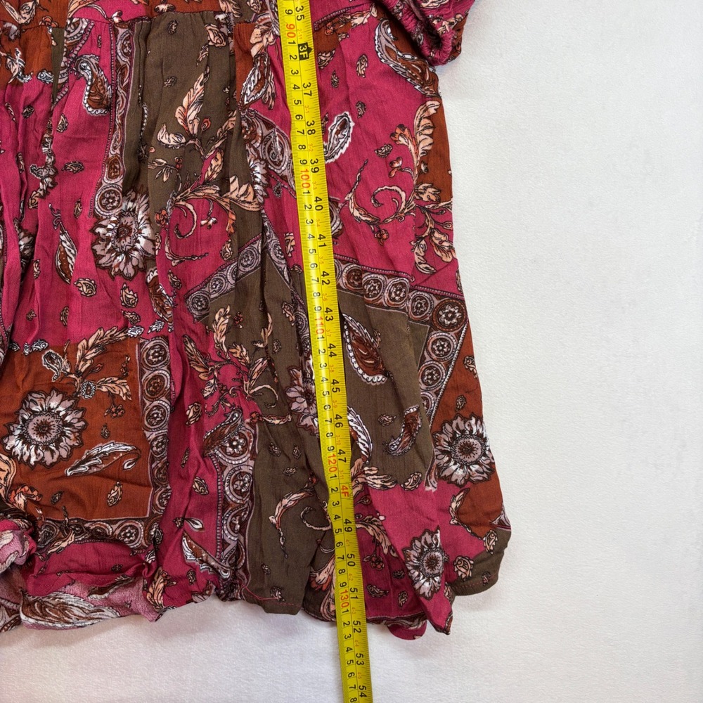 GiGIO Boho Paisley Maxi Dress Women V Neck Long Sleeve Fall Style New Medium - Picture 6 of 9